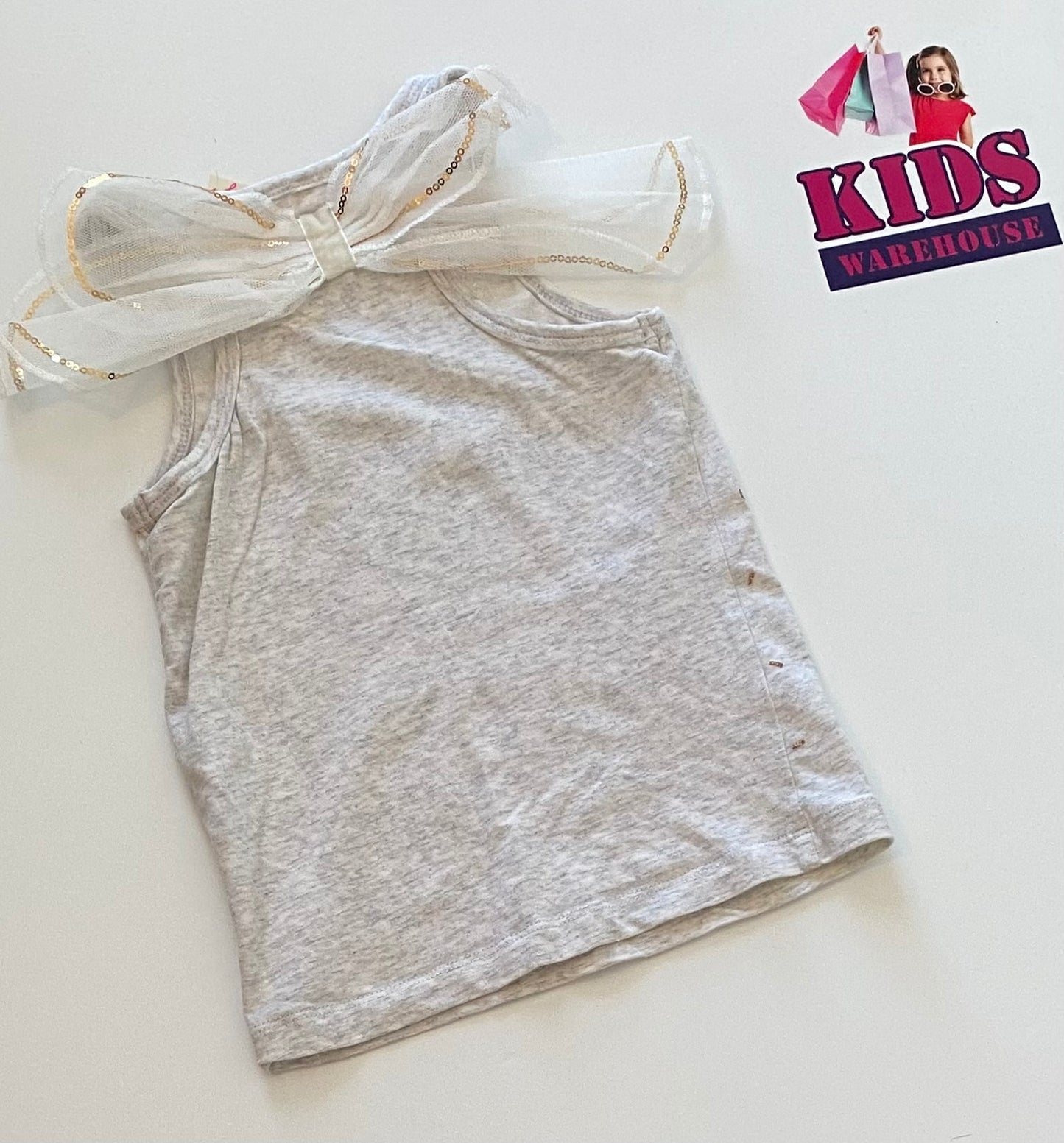 Cotton On Little Princess Gold Glitter Sequin Fairy Wing Top Size 3