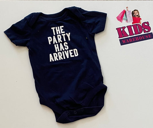 The Children's Place "The Party has Arrived" Navy Bodysuit Size 000