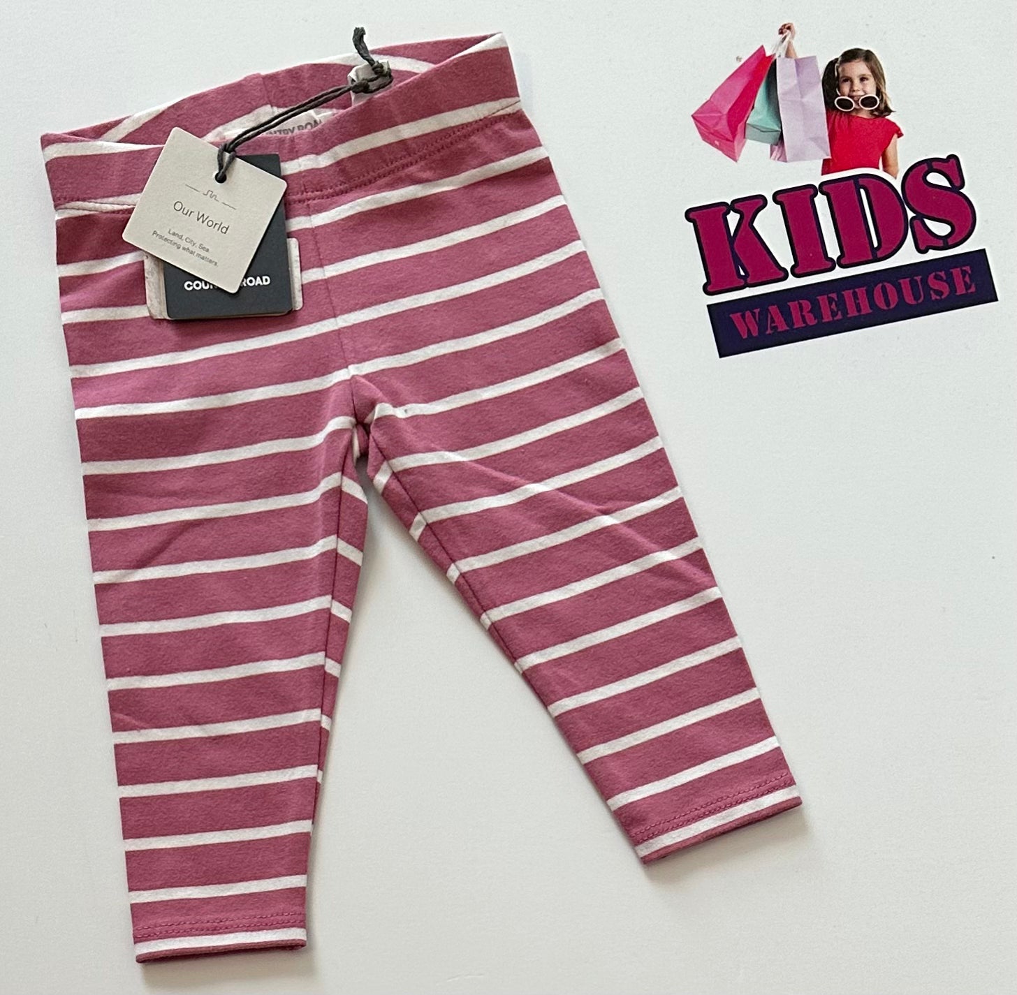 New Country Pink Striped Leggings Size 000 – Kids Warehouse AU