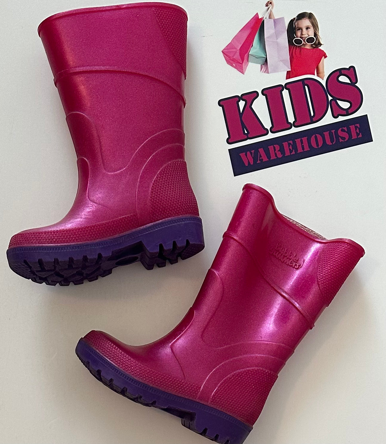 Pink gumboots sales