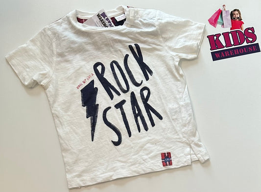 Zara White Rock Star Top Size 2