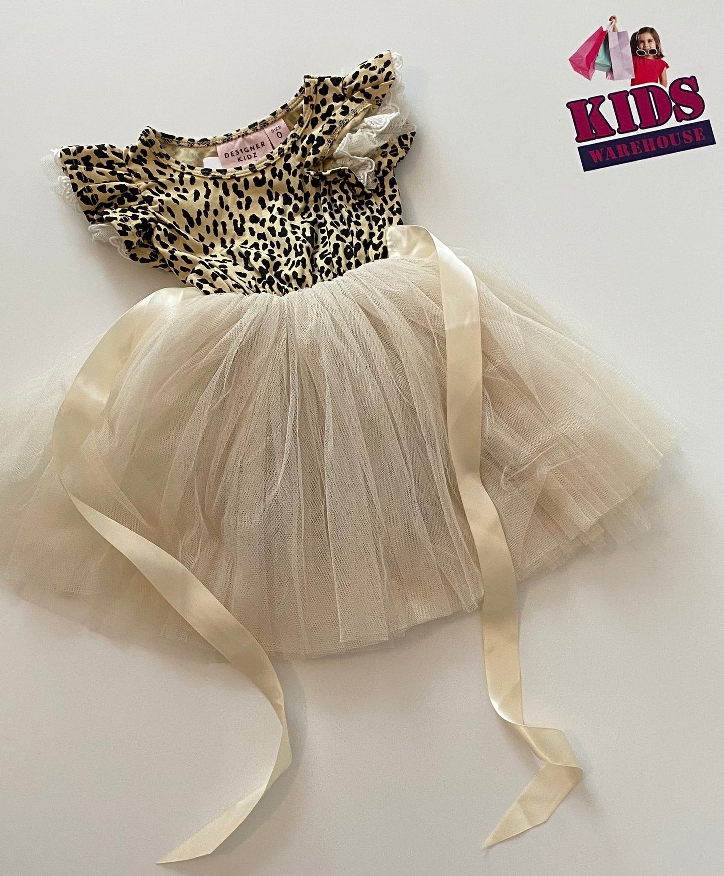 Designer Kidz Leopard Tutu Dress Size 0