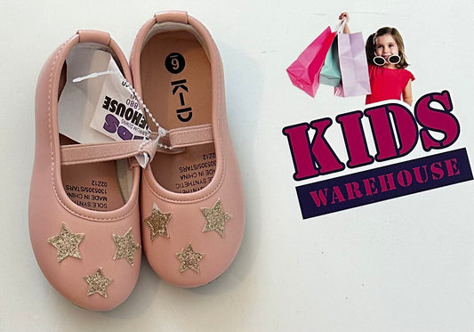K-D Pink Gold Star Shoes Size 6