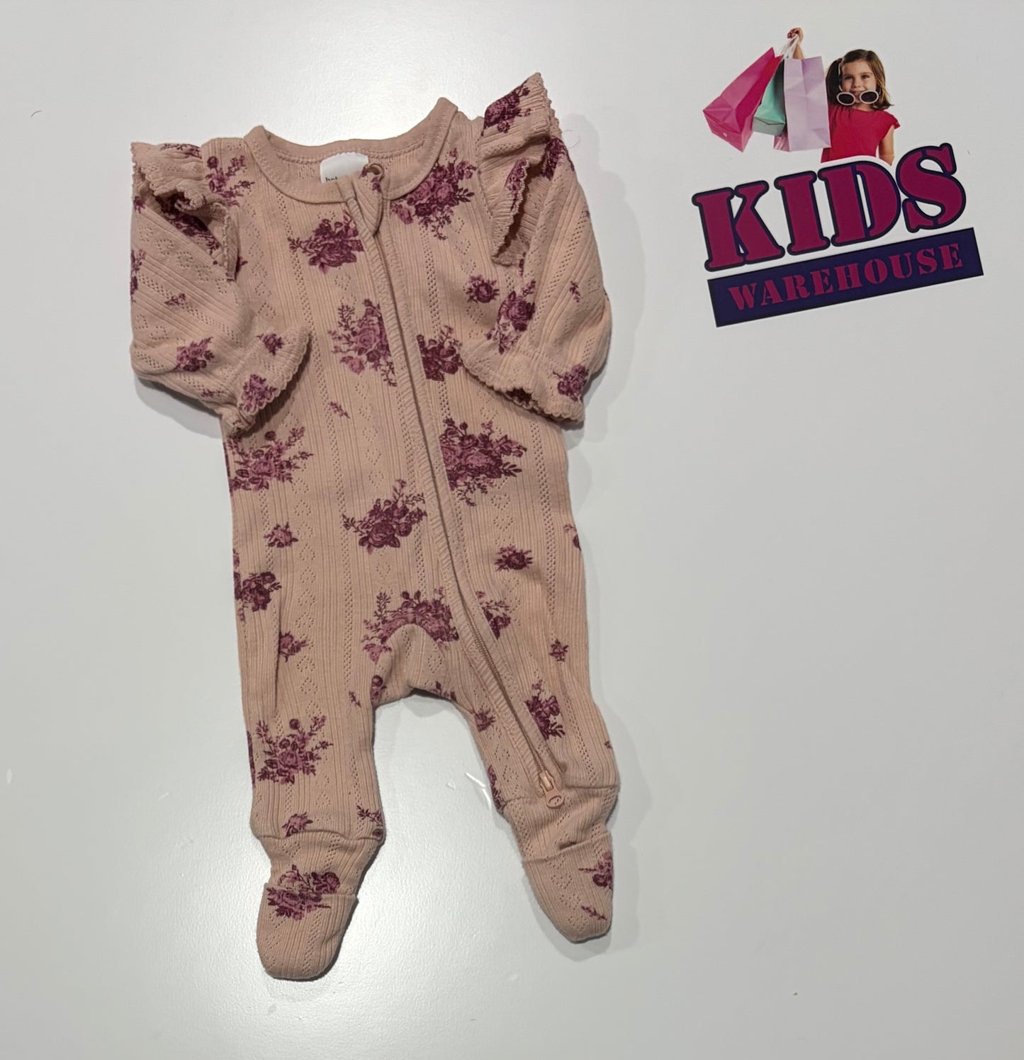 Baby Berry Pink, Floral Jumpsuit Size 00000