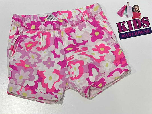 Bonds Pink & White Shorts With Flower Pattern Size 6