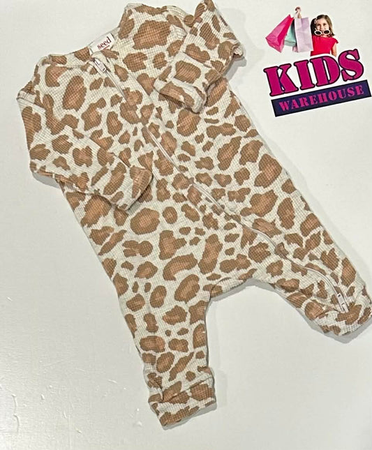 Seed Heritage White & Brown Jumpsuit Size 000