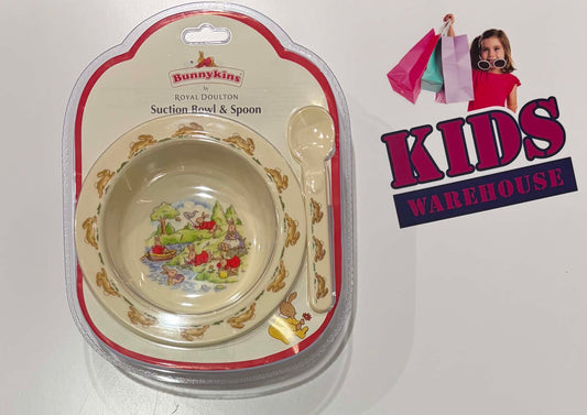 Not Used Bunnykins By Royal Doulton Suction Bowl & Spoon