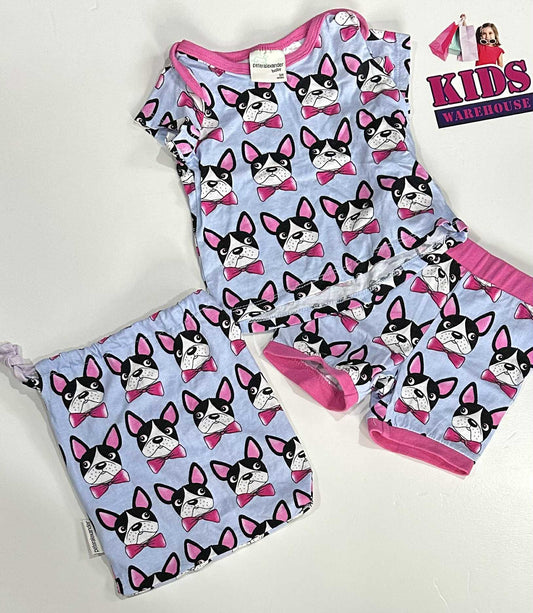 Peter Alexander Blue & Pink 2 Piece Set With Dog Pattern Size 00