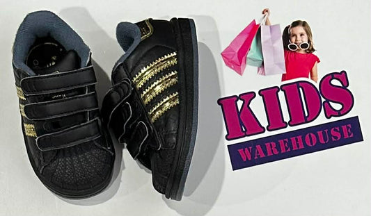 Adidas Black, Gold Shine Runners Size US4/UK3 (Child)