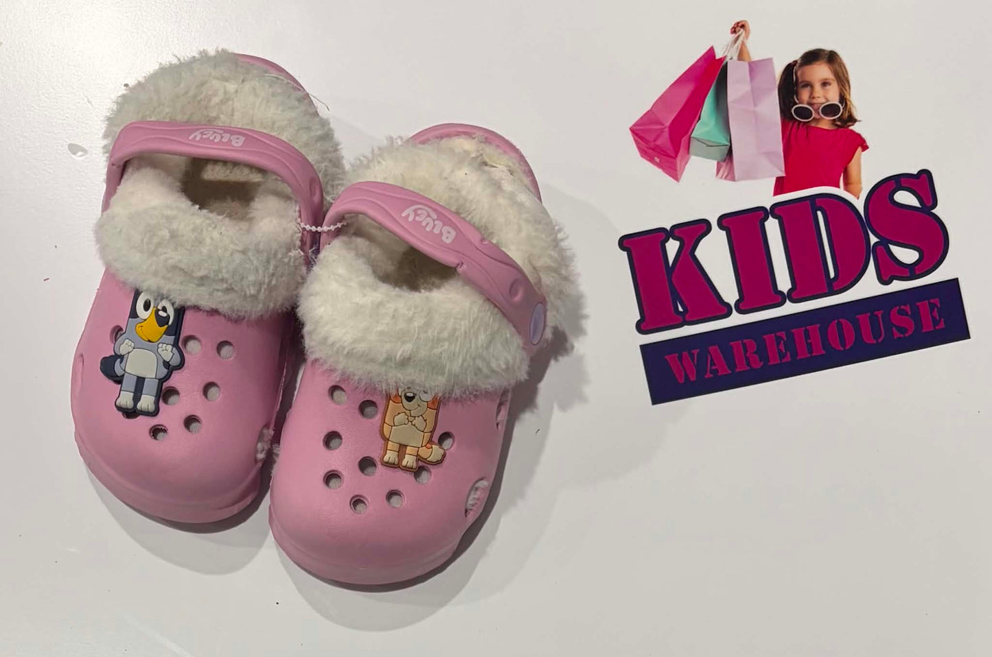 Bluey Fluff Lined Crocs Size 7 (Child)