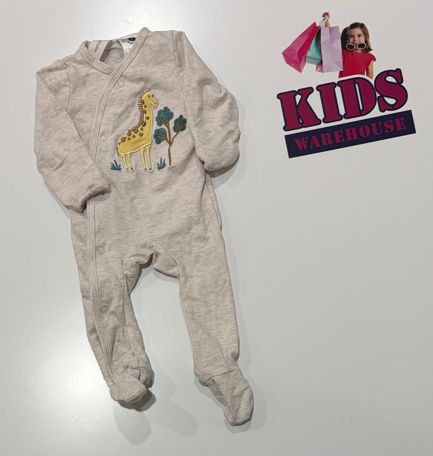 Dymples Grey, Giraffe Print Jumpsuit Size 00000