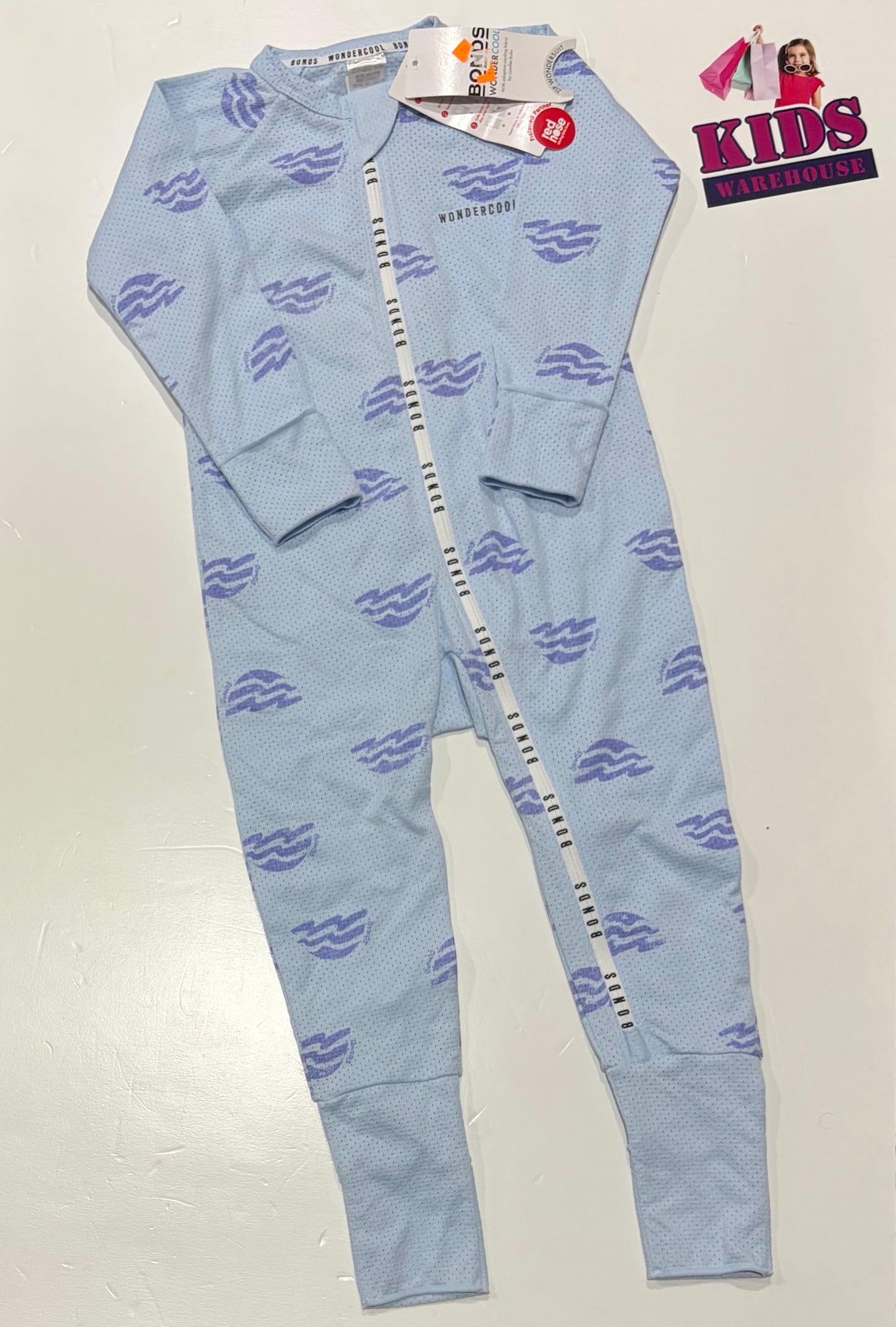Not Used Bonds Wondercool Blue, Wave Print Jumpsuit Size 2