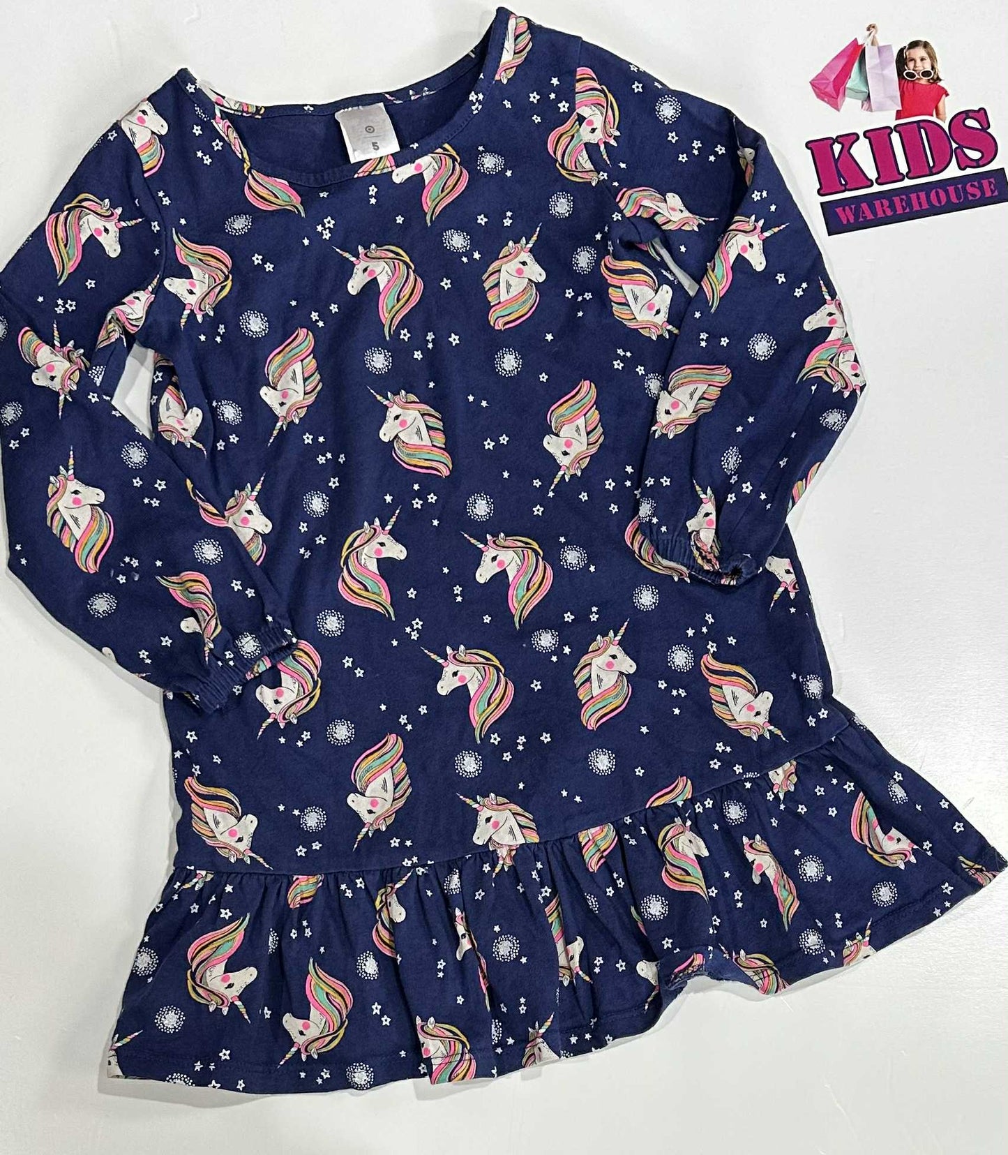 Target Blue Dress With Unicorn Pattern Size 5