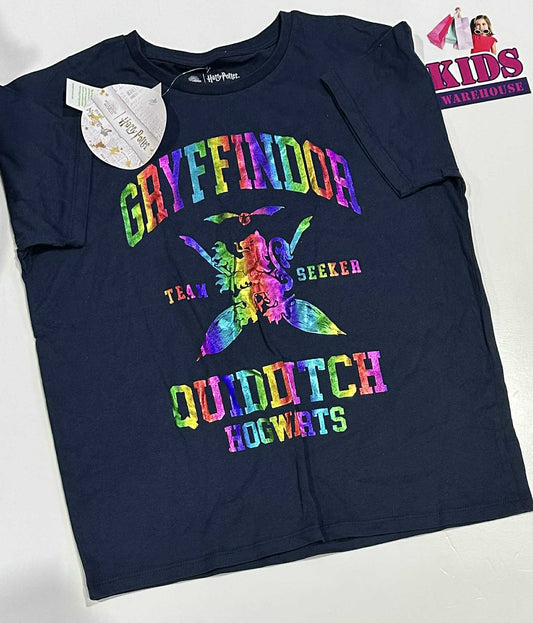 Harry Potter Navy Blue Top With “Gryffindor” Print Size 14