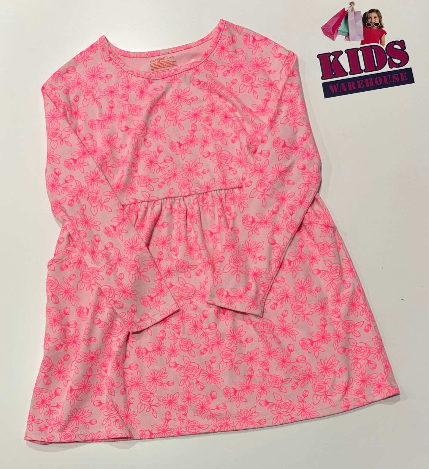 Cat & Jack Pink, Floral Print Dress Size 6