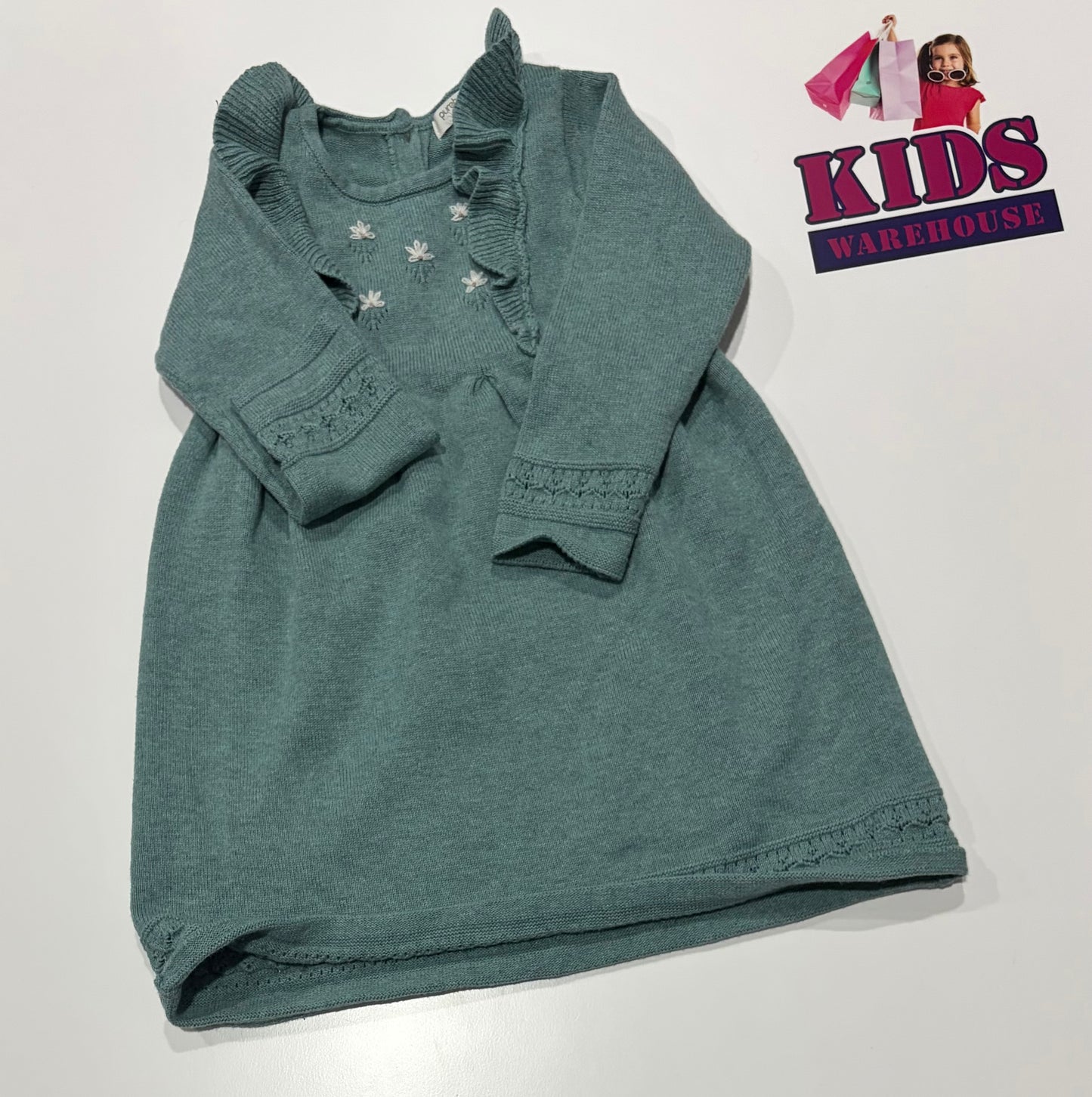 Purebaby Green Dress Size 3