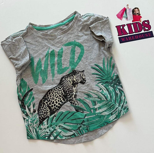 Target Grey & Green “Wild” Leopard Graphic Top Size 2