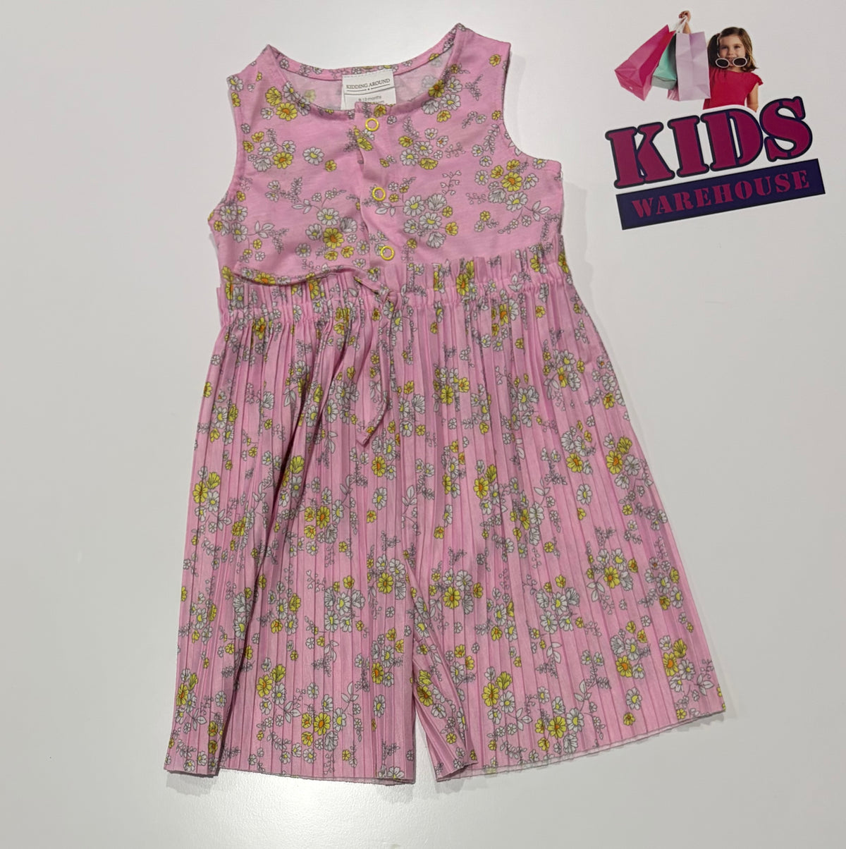 Kidding Around Pink, Floral Print One Piece Size 0