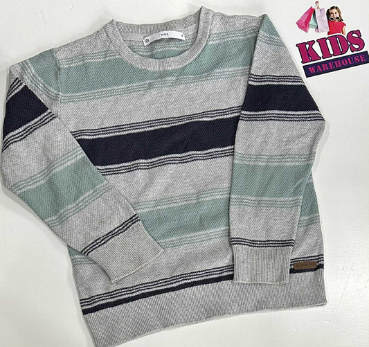 Target Grey & Green Knit Jumper Size 7