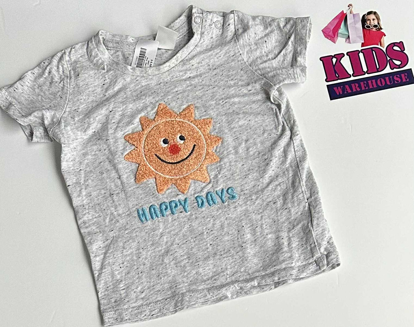 Seed Heritage Baby Grey, Happy Days Sun Print Top Size 1