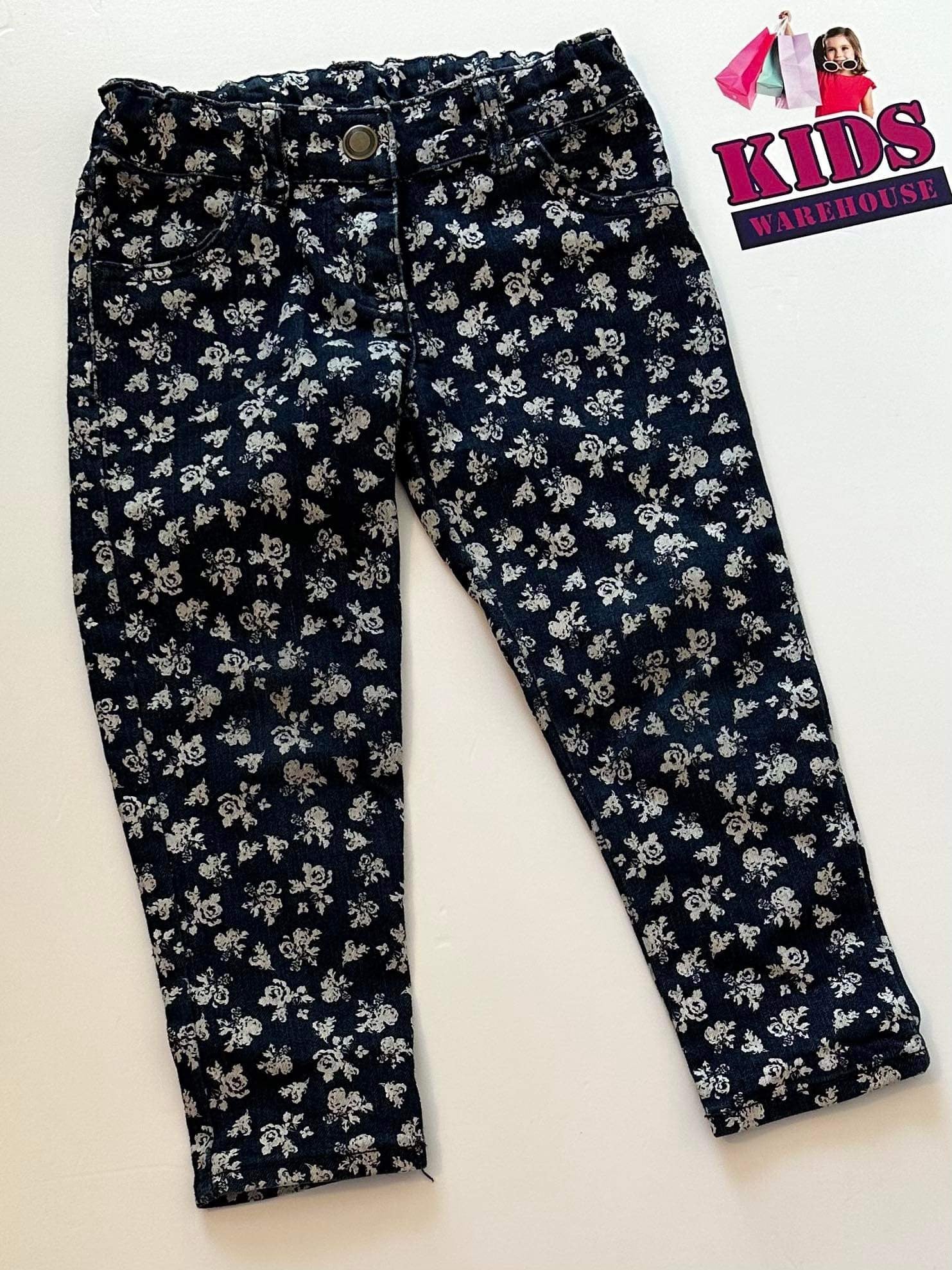 Blue & White Floral Denim Jeans Size 3 – Kids Warehouse AU