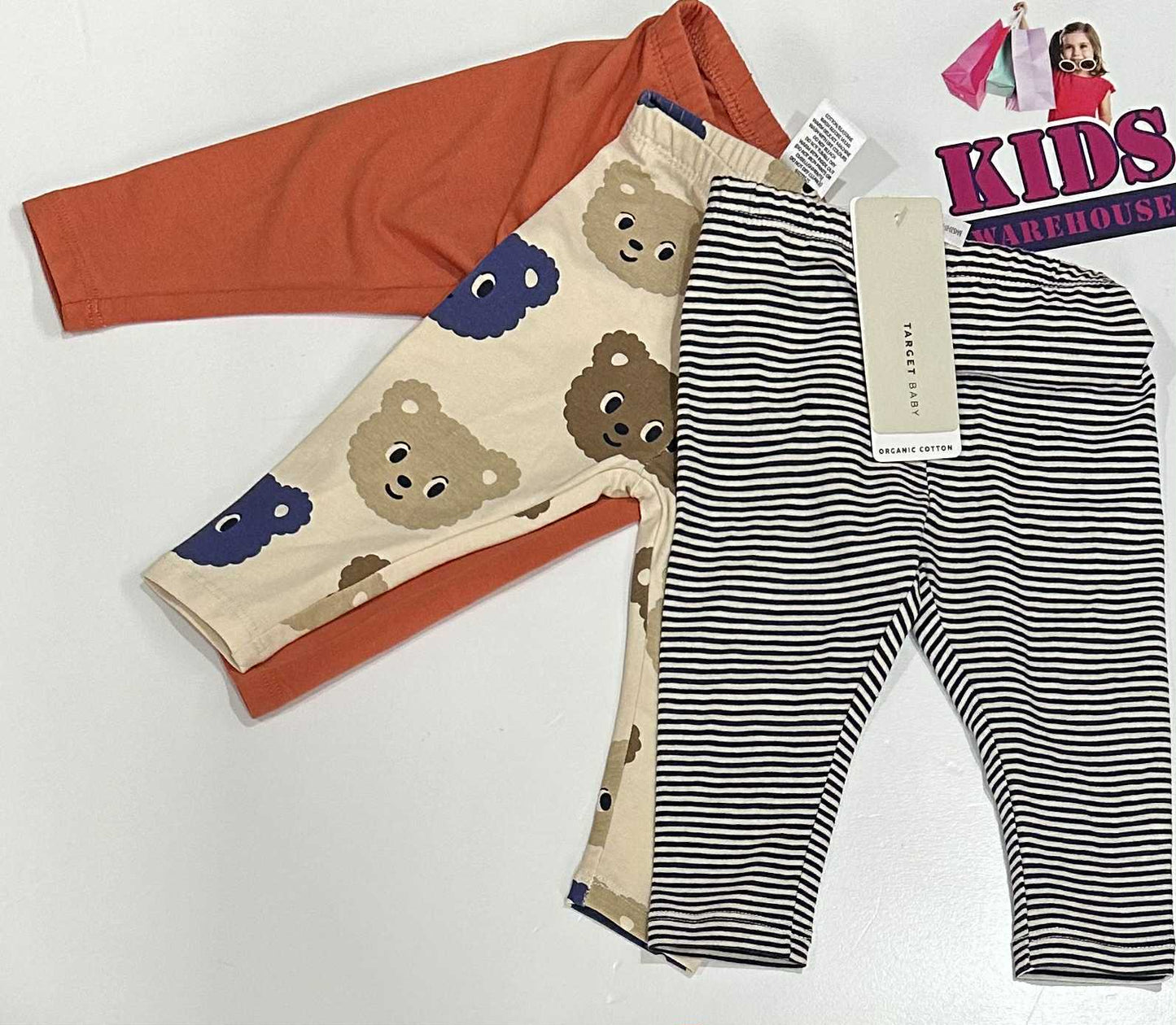 New Target 3 Piece Pants Set With Bear Pattern Size 00