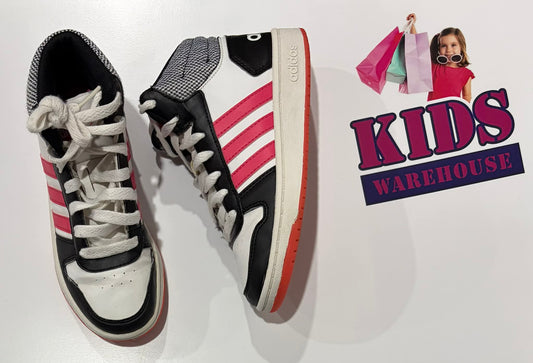 Adidas White, Navy, Pink Runners Size 1 (Older Child)