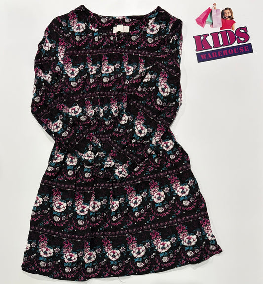 Pumpkin Patch Black, Floral Print Dress Size 8