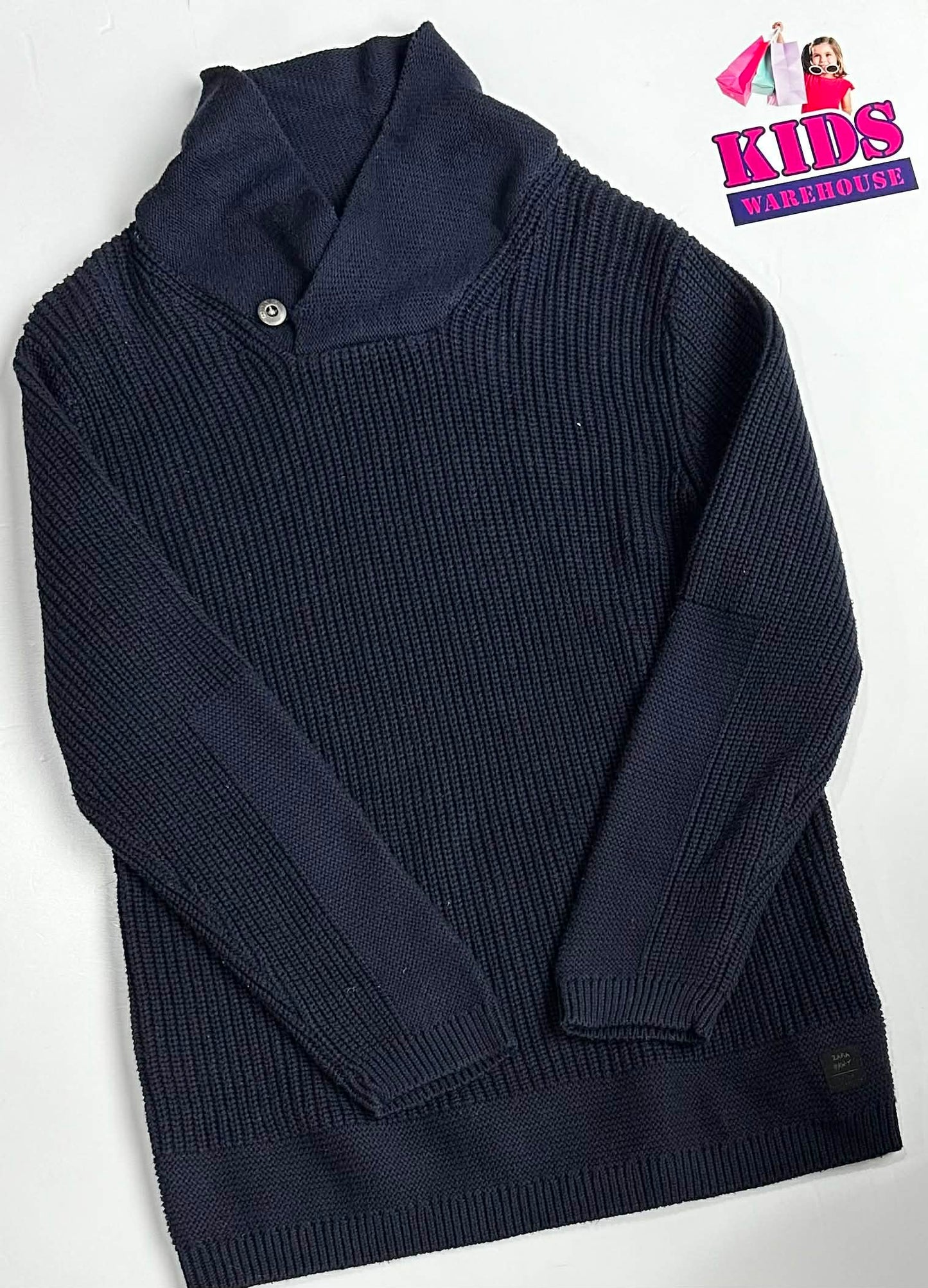 Zara Dark Blue Knit Jumper Size 9