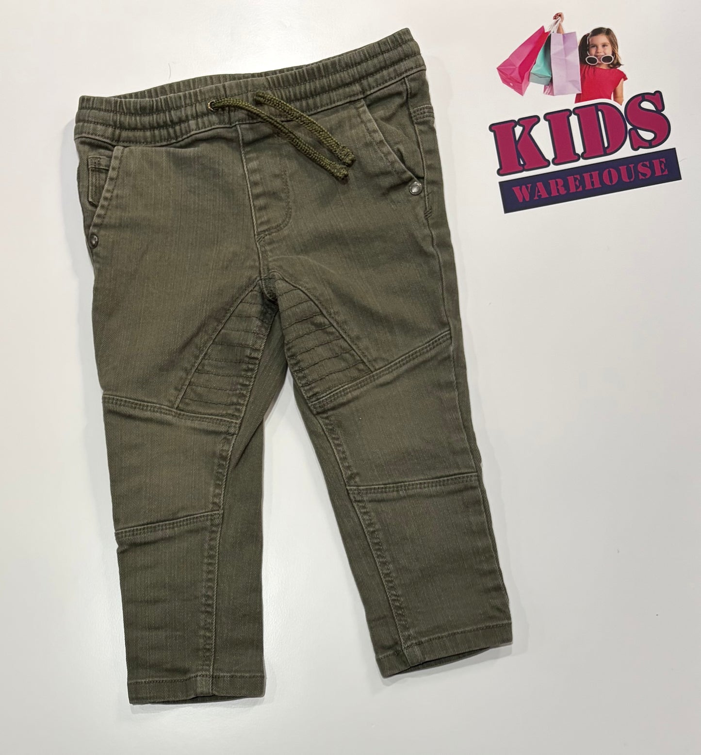 Dark Green Denim Pants Size 2