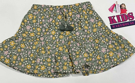 Target Green Skirt With Pink & Yellow Flower Pattern Size 2