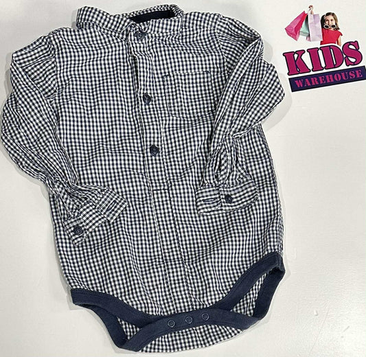 Next Baby White & Blue Bodysuit Top Size 1