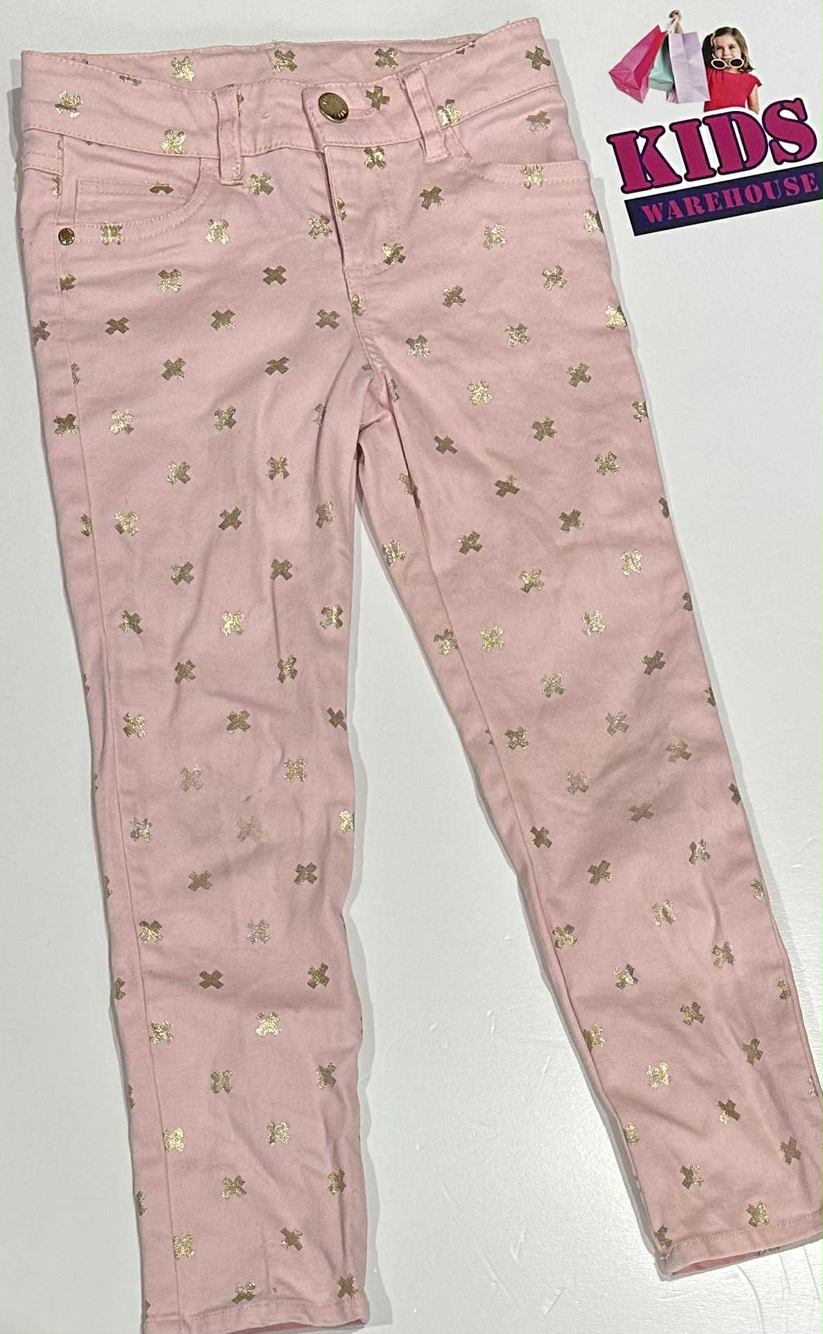 Target Pink Jean Pants With Golden “X” Pattern Size 5