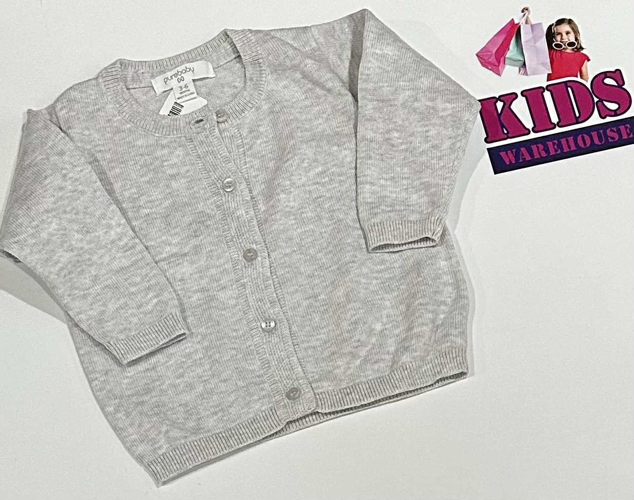 PureBaby Grey Cardigan Size 00