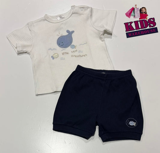 Target White & Dark Blue 2 Piece Set Size 00