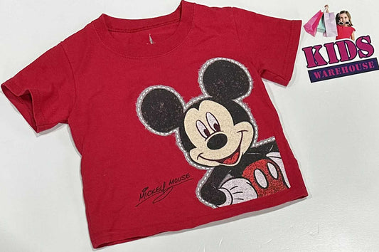 Disney Parks Red Top With Mickey Mouse Print Size 2