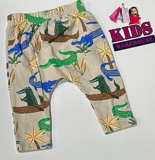 Cotton On Tan Pants With Dinosour Pattern Size 00