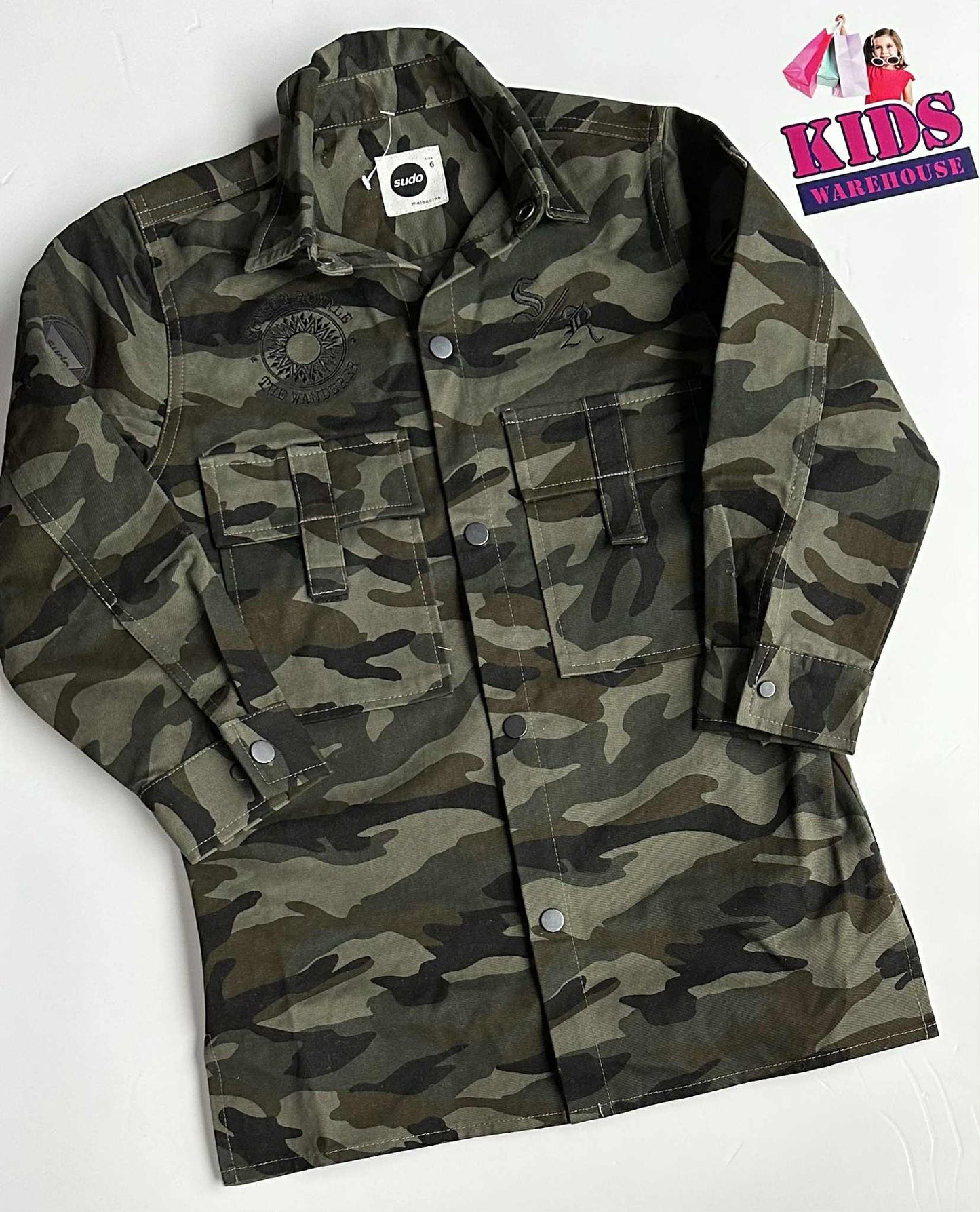 Sudo Sunset Royale Green Camo Jacket Size 6