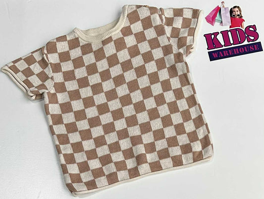 Target Brown & White Knit Top Size 00