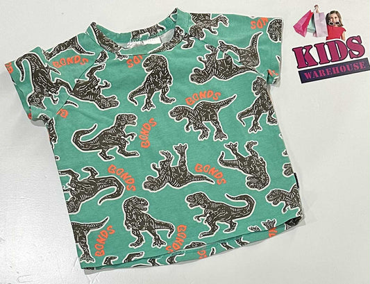Bonds Green Top With Dinosaur Pattern Size 1