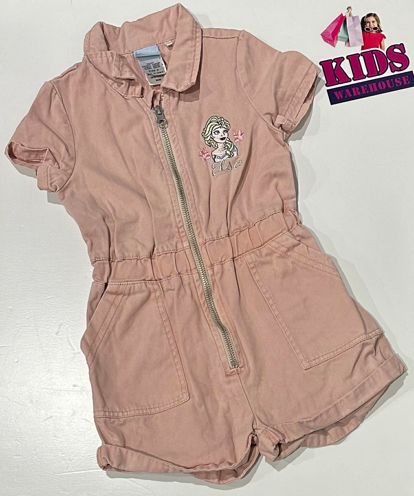 Disney Frozen Pink Denim Bodysuit Size 3