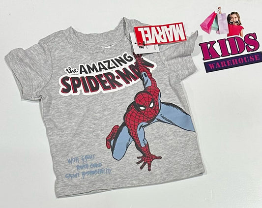 New Cotton On Grey Top With Spider-Man Print Size 000