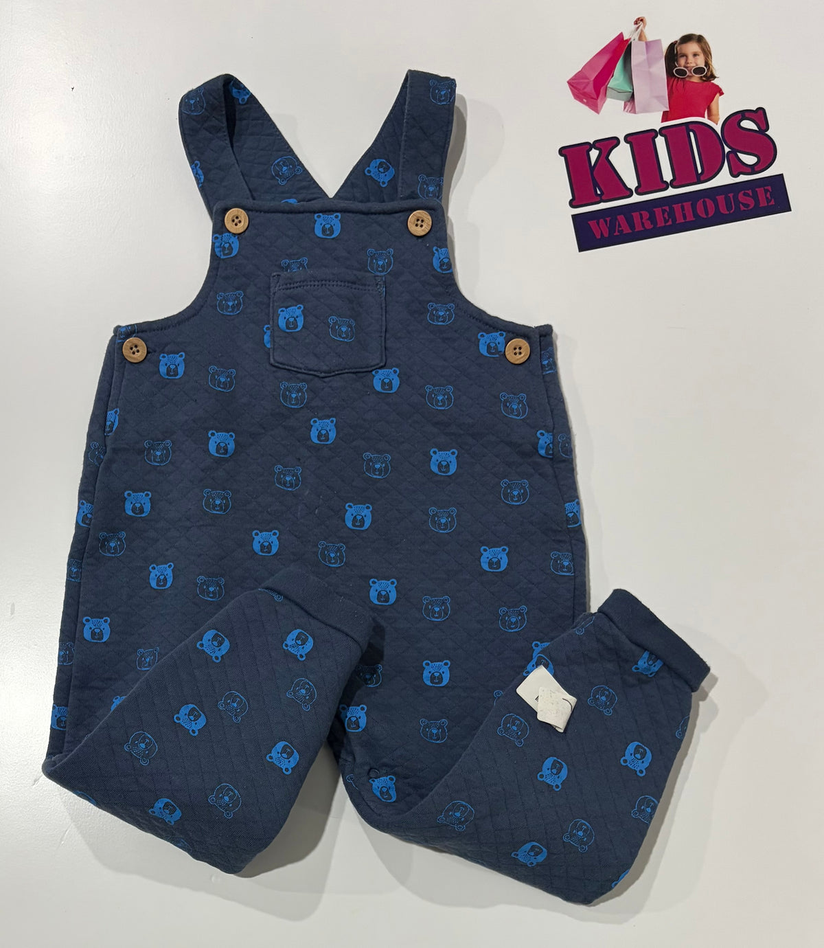 Sprout Brown, Bear Print Playsuit Size 2