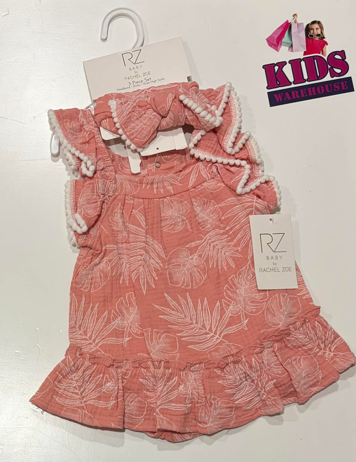 New Rachel Zoe Baby Pink 3 Piece Set With Leaf Pattern Size 1 – Kids