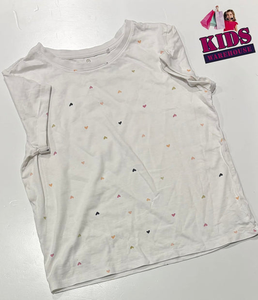 Target White Top With Heart Pattern Size 12