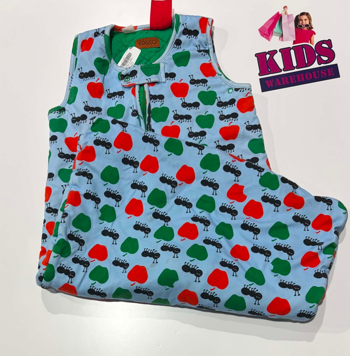 Kip & Co Blue, Apple & Ant Pattern Size 1-2 TOG 2.5