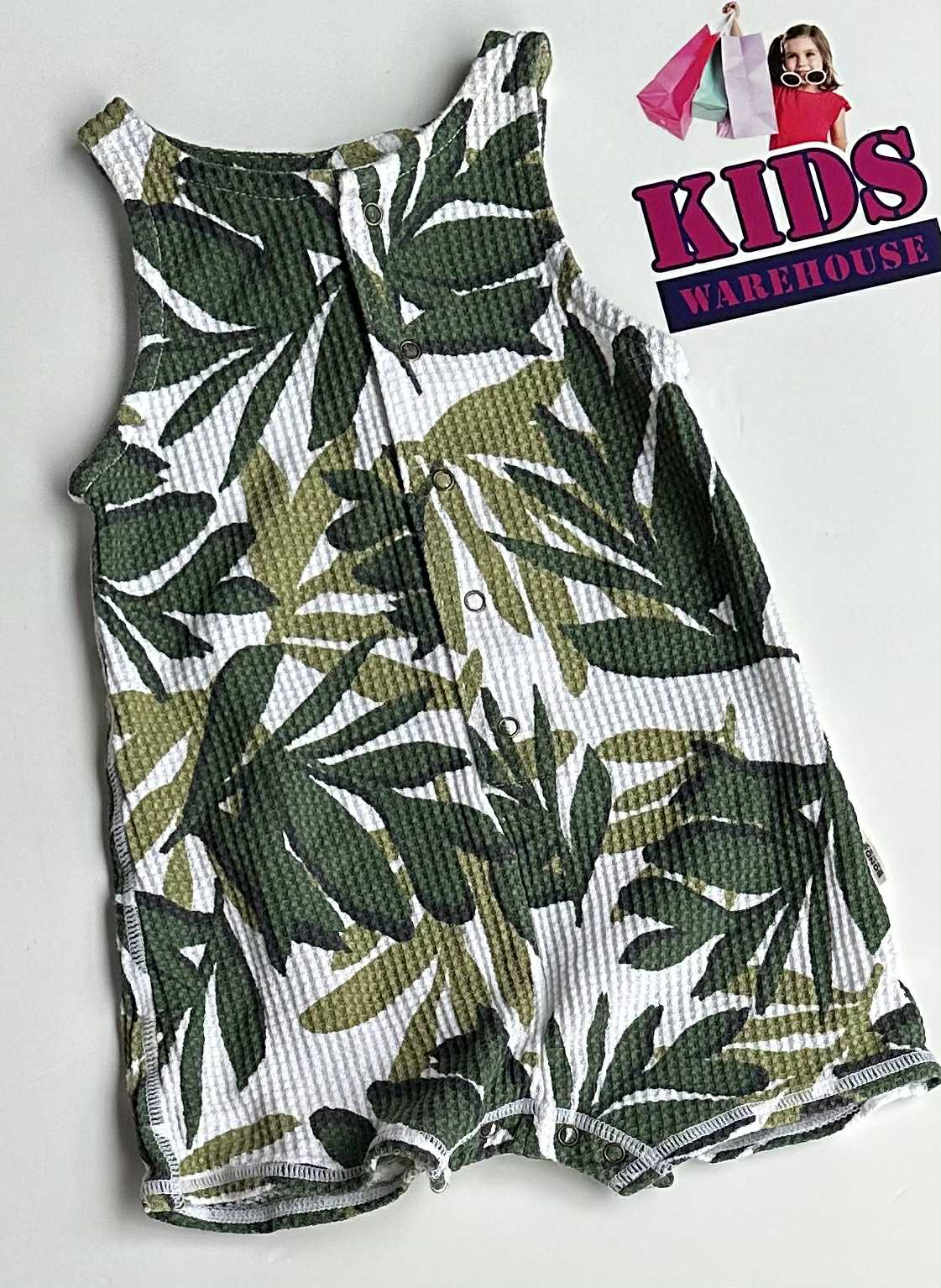 BONDS Re-Loved White, Leaf Print Jumpsuit Size 00