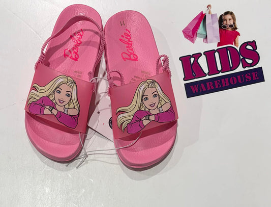 Barbie Pink, Character Print Sandals Size 11 (Child)