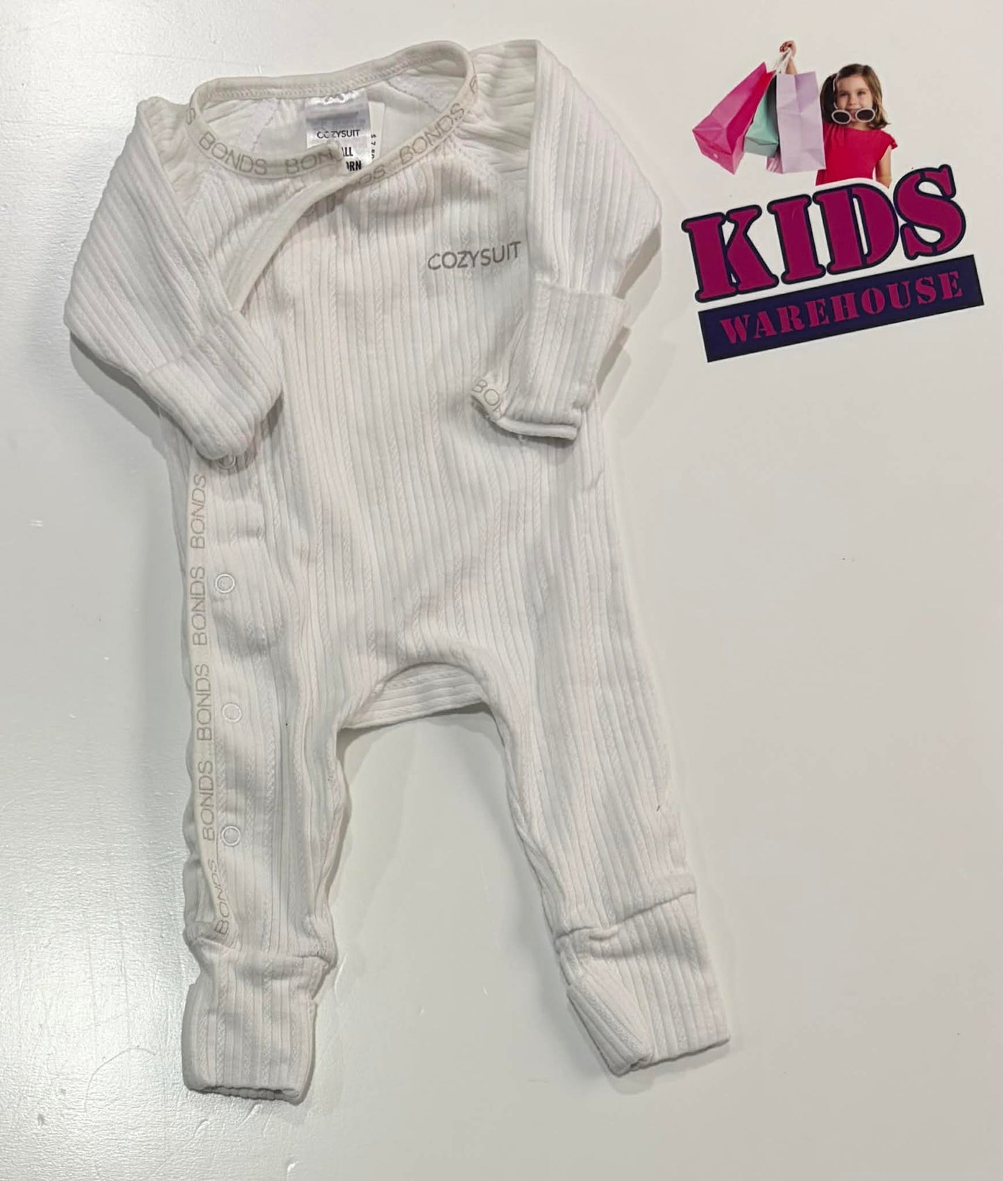 Premmie Bonds White Cozysuit Size 00000