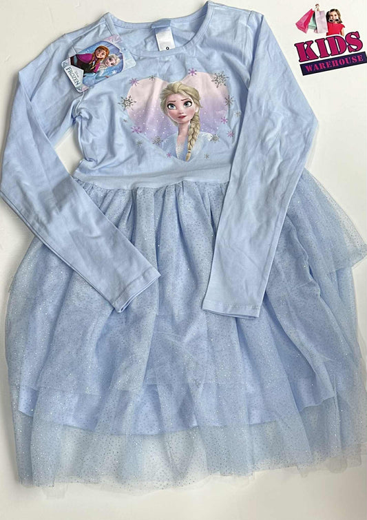 New Disney Frozen Blue Dress With Elsa Print Size 9